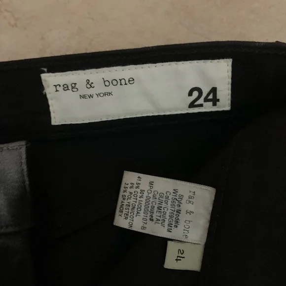 rag & bone high rise ankle skinny jeans in Gunmetal. Size 24. NWT - Picture 7 of 16